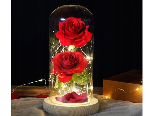 Verk 26106 LED růže ve skleněné váze