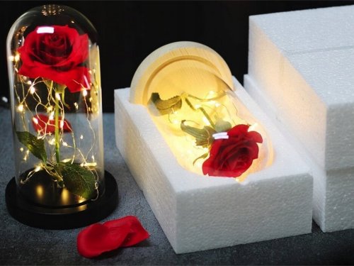Verk 26106 LED růže ve skleněné váze