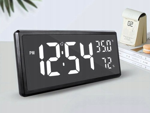 Verk 27452 Multifunkčné digitálne hodiny s teplomerom čiernej