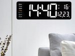 Verk 27453 Multifunkční nástěnné digitální hodiny s teploměrem černé