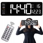 Verk 27453 Multifunkční nástěnné digitální hodiny s teploměrem černé