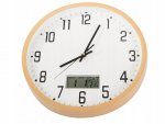 Verk 27457 Analógové nástenné hodiny s kalendárom, 30 cm, hnedé