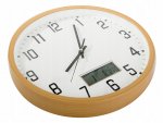 Verk 27457 Analógové nástenné hodiny s kalendárom, 30 cm, hnedé