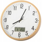 Verk 27457 Analógové nástenné hodiny s kalendárom, 30 cm, hnedé