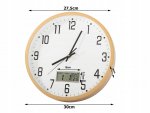 Verk 27457 Analógové nástenné hodiny s kalendárom, 30 cm, hnedé