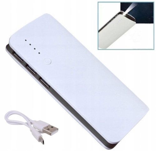 Verk 06348 PowerBank 10 00 0MAH 3x USB, kábel USB + LED baterka