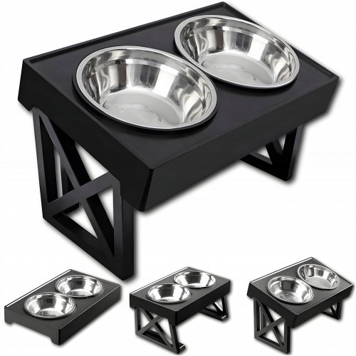Pronett XJ5538 Nastaviteľná misa pre domáce zvieratá 44 x 26 x 27,5 cm, čierna