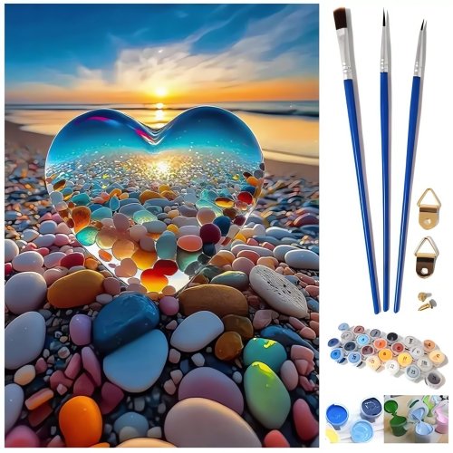 Pronett XJ5578 Malování podle čísel - srdce 40 x 50 cm