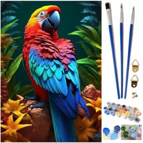 Pronett XJ5577 Maľba podľa čísel - papagáj 40 x 50 cm