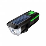 Verk 14491 USB LED svetlo na bicykel s klaksónom a solárnym nabíjaním, oranžové