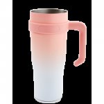 Pronett XJ5556 Termohrnek s uchem a brčkem, nerez, 1200 ml, ombre růžový