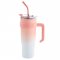 Pronett XJ5556 Termohrnček s držadlom a slamkou, nerezová oceľ, 1200 ml, ombre pink