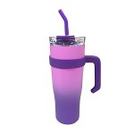 Pronett XJ5556 Termohrnek s uchem a brčkem, nerez, 1200 ml, ombre modrý