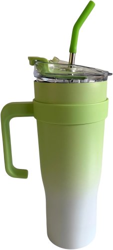 Pronett XJ5556 Termohrnek s uchem a brčkem, nerez, 1200 ml, ombre modrý