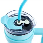 Pronett XJ5556 Termohrnček s uchom a slamkou, nerez, 1200 ml, ombre čierny