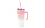 Pronett XJ5556 Termohrnček s uchom a slamkou, nerez, 1200 ml, ombre čierny