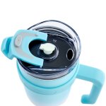 Pronett XJ5556 Termohrnček s uchom a slamkou, nerez, 1200 ml, ombre čierny