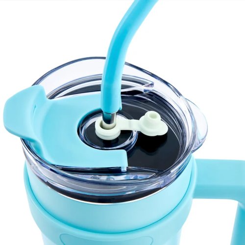 Pronett XJ5556 Termohrnček s uchom a slamkou, nerez, 1200 ml, ombre čierny