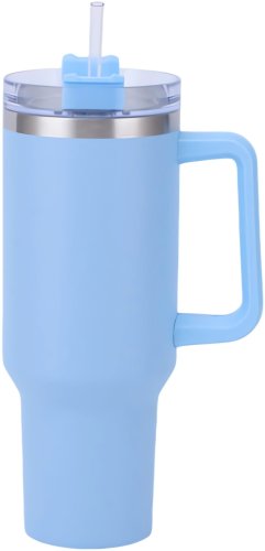 Pronett XJ5555 Termohrnek s uchem a brčkem, nerez, 1200 ml, černý