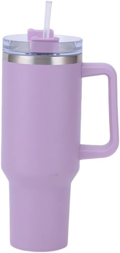 Pronett XJ5555 Termohrnek s uchem a brčkem, nerez, 1200 ml, černý