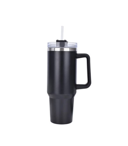 Pronett XJ5555 Termohrnek s uchem a brčkem, nerez, 1200 ml, šedý