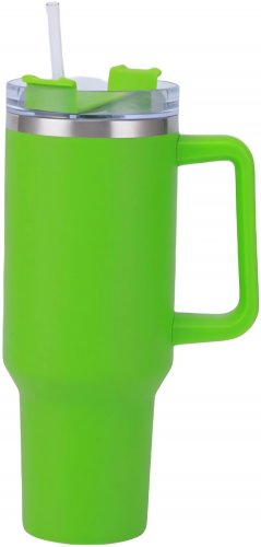 Pronett XJ5555 Termohrnek s uchem a brčkem, nerez, 1200 ml, šedý