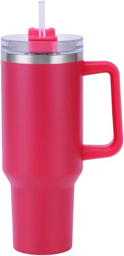 Pronett XJ5555 Termohrnek s uchem a brčkem, nerez, 1200 ml, šedý