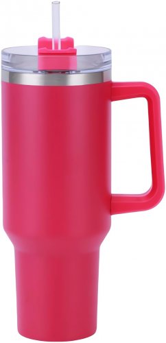 Pronett XJ5555 Termohrnek s uchem a brčkem, nerez, 1200 ml, bílý