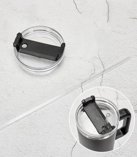 Pronett XJ5555 Termohrnek s uchem a brčkem, nerez, 1200 ml, bílý