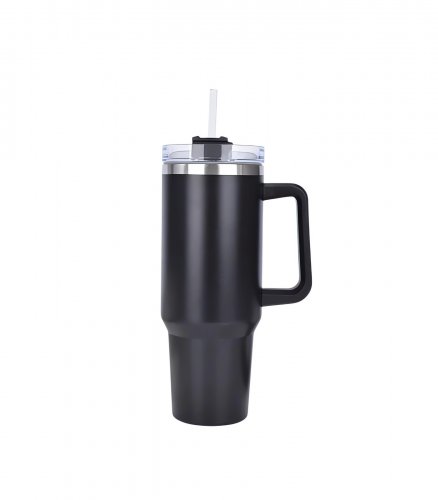 Pronett XJ5555 Termohrnek s uchem a brčkem, nerez, 1200 ml, bílý