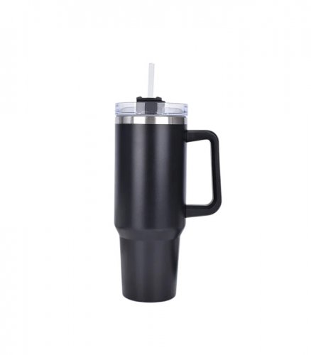 Pronett XJ5555 Termohrnek s uchem a brčkem, nerez, 1200 ml, bílý