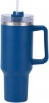 Pronett XJ5555 Termohrnek s uchem a brčkem, nerez, 1200 ml, modrý