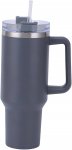 Pronett XJ5555 Termohrnek s uchem a brčkem, nerez, 1200 ml, modrý