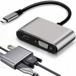 Verk 06344 Převodník USB-C na HDMI 4k, VGA rozbočovač USB 3.0 USB-C 