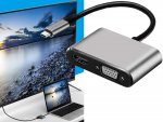 Verk 06344 Převodník USB-C na HDMI 4k, VGA rozbočovač USB 3.0 USB-C 