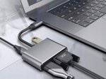 Verk 06344 Převodník USB-C na HDMI 4k, VGA rozbočovač USB 3.0 USB-C 