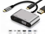 Verk 06344 Převodník USB-C na HDMI 4k, VGA rozbočovač USB 3.0 USB-C 