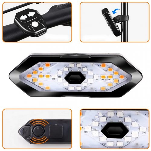 Foxter 3200 Zadné LED svetlo so smerovkami a bezdrôtovým ovládaním