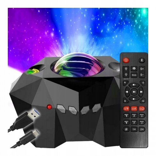 Foxter 3202 Projektor nočnej oblohy a polárnej žiary so zvukmi, Bluetooth, čierny