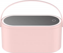 Verk 24342 Organizér na kosmetiku se zrcadlem USB LED růžový