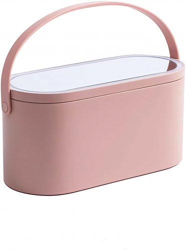 Verk 24342 Organizér na kosmetiku se zrcadlem USB LED růžový