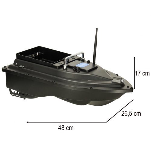 KIK KX3307 RC Zakrmovací zavážecí rybářská loď 12000mAh, 500m černá
