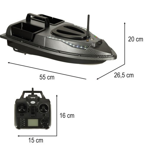 KIK KX3308 RC Zakrmovací zavážecí rybářská loď, 5,4 km/h, 1,5 kg