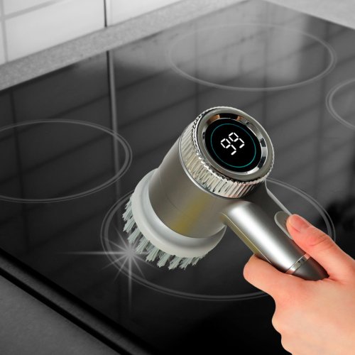 KIK KX3295 Elektrický čistící kartáč s LED 5 v 1, šedý