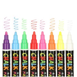 KIK KX3260 Sada křídových popisovačů na skleněné tabule, 8 ks