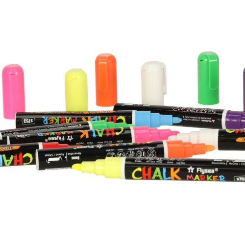 KIK KX3260 Sada křídových popisovačů na skleněné tabule, 8 ks