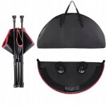 KIK KX3261 Skladací kempingový stolík s držiakmi na poháre 70 cm, čierny