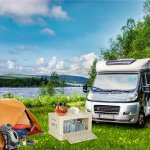 KIK KX3281 Skládací box na kempování 40 x 29 x 24 cm, světle šedý