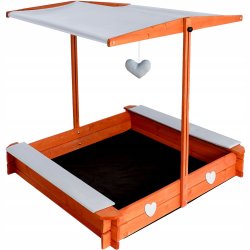 ISO 24215 Dřevěné pískoviště se střechou 118 x 118 cm bazar