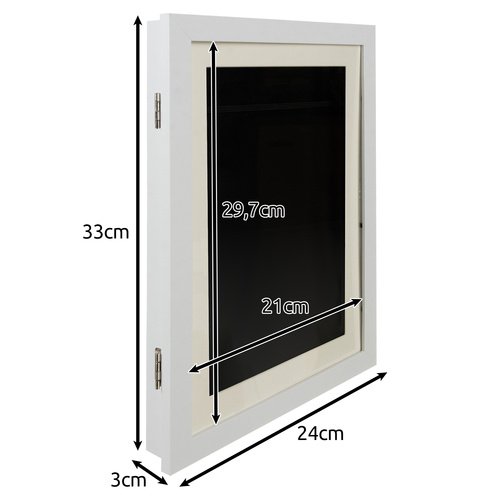 Kruzzel 25419 Umělecký fotorámeček 33 x 24 x 3 cm, A4, bílý